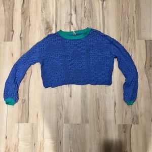 Free People crochet crop sweater